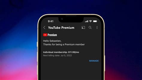 Pilih manage membership pada youtube premium