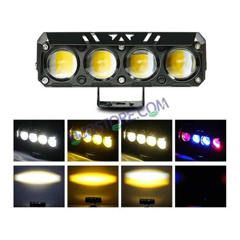 HJG 4 Lens Red Blue 50W Foglight with Red Blue Flash Mode 4 Lens Proje ...