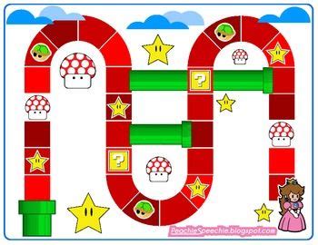Super Mario Inspired Gameboard And Articulation Cards