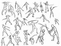 Sword Action Poses Drawing