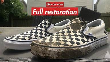Checkered Vans Leather Restoration
