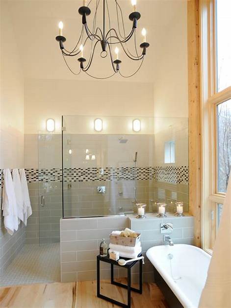 Bathroom with Chandelier