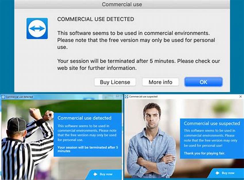 TeamViewer Commercial Use Detected Message