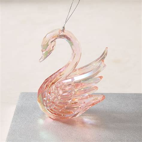 Swan Carousel Ornaments with Iridescent Finish