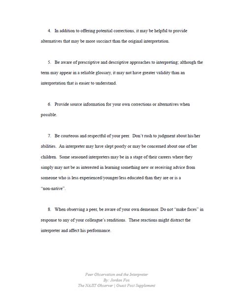 Peer Observation and the Interpreter - NAJIT