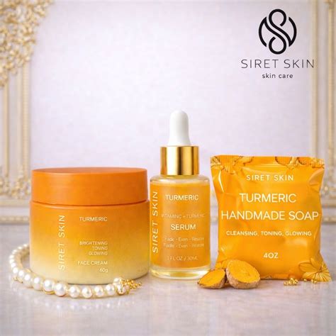 Turmeric Glow Trio | Vitamin C Serum + Brightening Face Cream + Handma ...