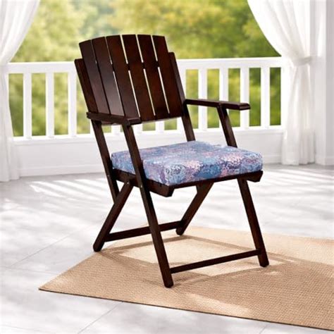 WELL KNOWN Wooden Folding Chair with Cushion Seat, Armrest & Back ...