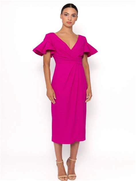 Arggido Midi Dress In Fuschia 49633 – Nicola Ross
