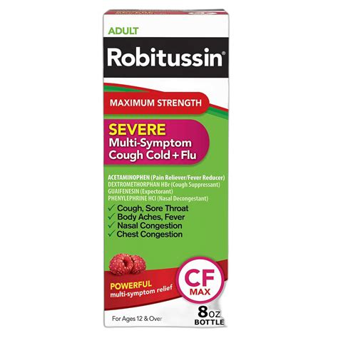 MISAF INC Robitussin CF Max, Severe Multi-Symptom Relief from Cough ...