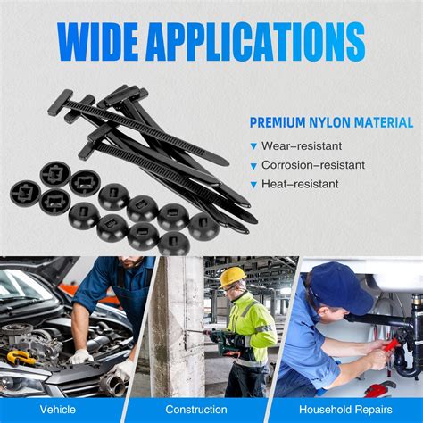 50pcs Nylon Universal Cable Tie Buckle Heavy Duty Self-Locking Free Ship