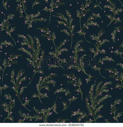 Christmas Pattern Watercolor Seamless Pattern Spruce Stock Illustration Shutterstock