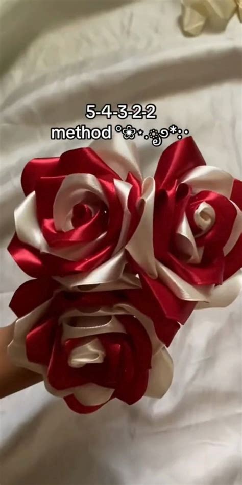 Satin Ribbon Flower Bouquet Ribbon Flower Tutorial Ribbon Crafts Diy