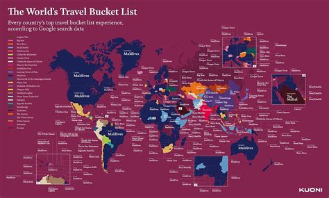 Fascinating Map Reveals Every Country S Bucket List Experience