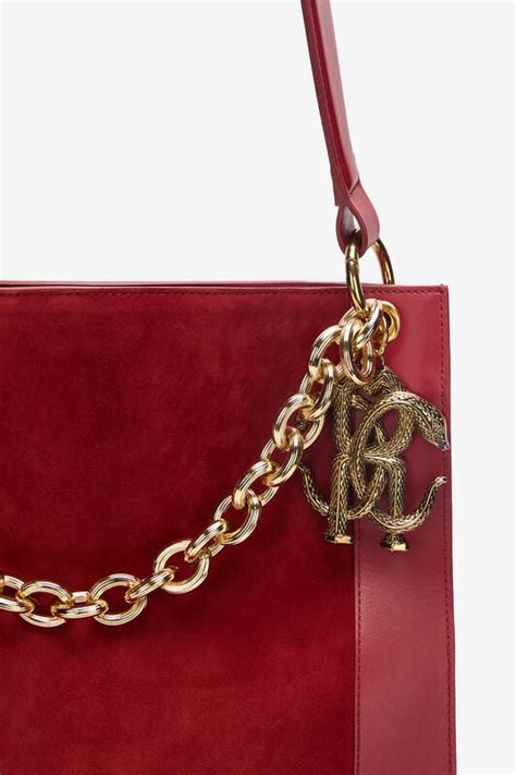 Shoulder Bag With Chain in Red for Women | Roberto Cavalli®