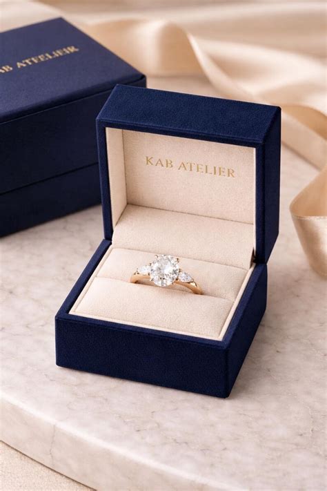 Buy Oval Lab Grown Diamond Ring | Three Stone Engagement Ring | Solid ...