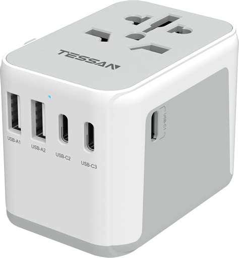 Universal Adapter Tessan Worldwide Travel Plug Adaptor With Usb A And Usb C Ports