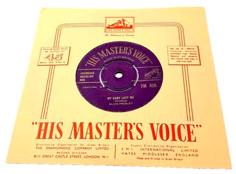 Elvis Presley S Hmv Single I Want You I Need You Love You M