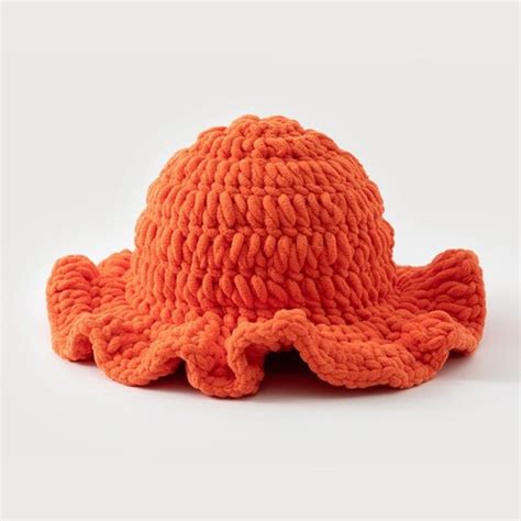Handmade Warm Crochet Fisherman Bucket Hat Knitted with Ruffled Brim ...
