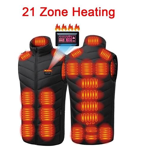 Men Areas Heated Jacket Usb Electric Heating Vest Winter Outdoor