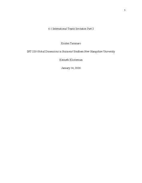 INT 220 Module 6 International Team Conference Call Invitation - Studocu