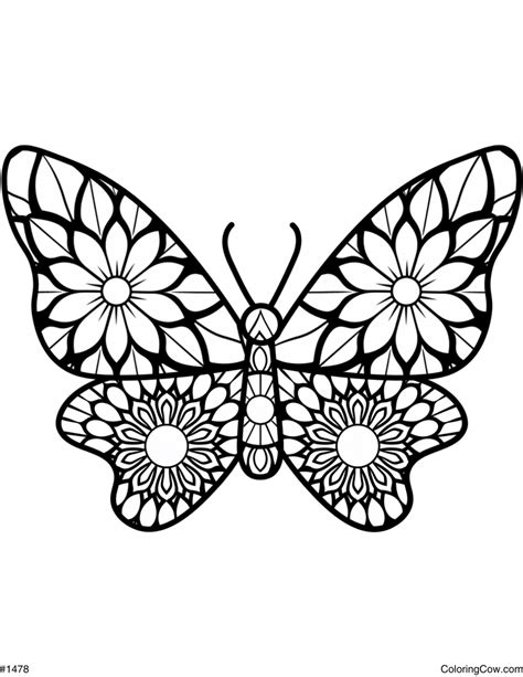 Butterfly Mandala Coloring Page