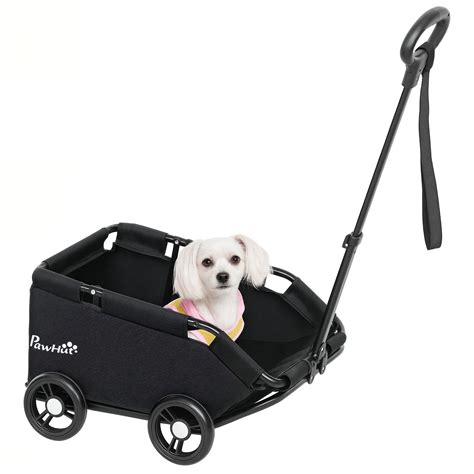 Poussette pour animaux avec barre de poussée réglable, coussin ouvert ...