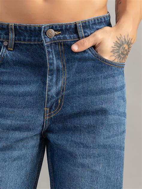 Buy Club York Blue Solid Loose Jeans Online