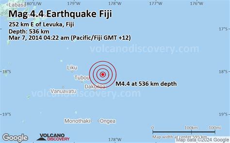 Terremoto moderado mag. 4.4 - 252 km E of Levuka, Fiji, viernes 7 mar ...