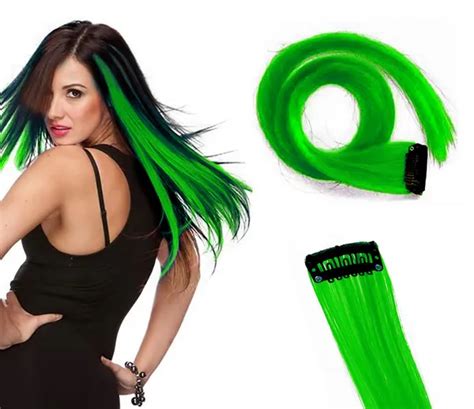 1 Look Hair Extension 100% Indian Natural Human Clip In Color Streaks ...