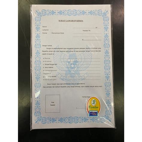 Jual Kertas Lamaran Kerja Terlengkap & Harga Terbaru September 2026 ...