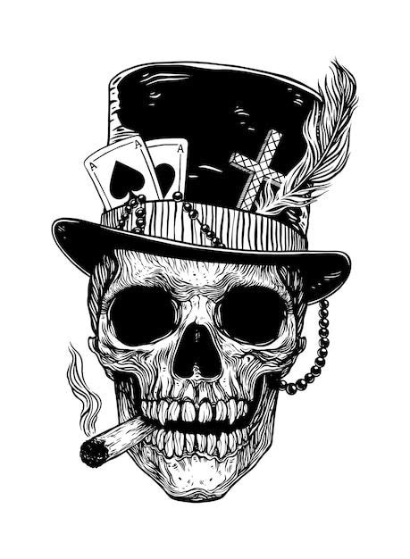 Voodoo Tattoo Voodoo Art Baron Samedi Papa Legba Skull Art Drawing Neck Tattoo For Guys