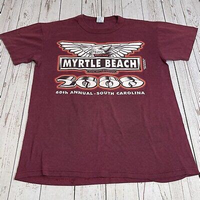 Vintage Myrtle Beach Rally Week Bike Biker Graphic T Shirt Mens