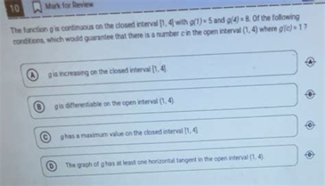 Solved: for Review The function g is continuous on the closed interval ...