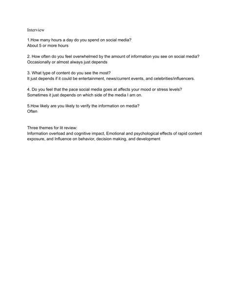 Social Media Usage Interview Transcript