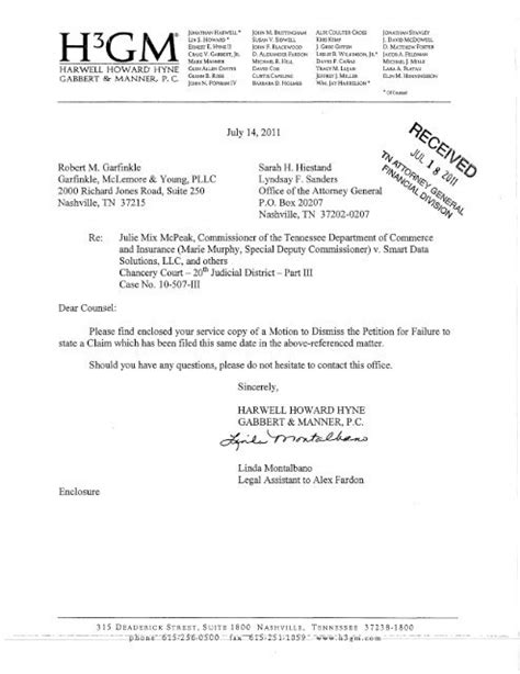 Motion To Dismiss Sample Letter