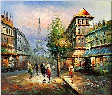 Paris Street Oil Painting Street Painting Paris Painting Paris Art