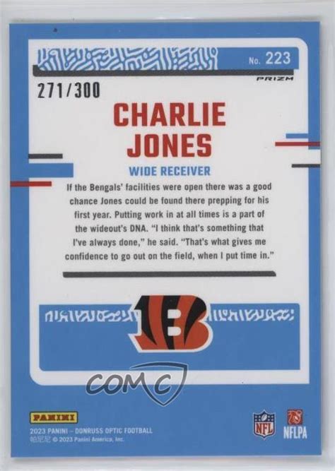 Panini Donruss Optic Rated Wave Prizm Charlie Jones Rookie Rc Ebay