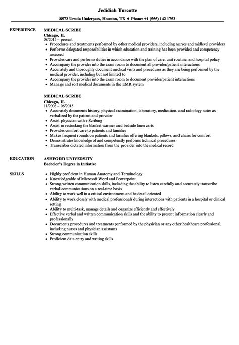 Medical Scribe Resume Sample at viidaisyblog Blog