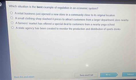 Solved: Which situation is the best example of regulation in an ...