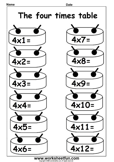 Multiplication Worksheets Times Tables