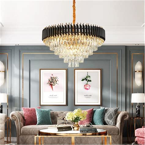 LED Modern Chandelier Lamp Modern Crystal Round Chandelier Light