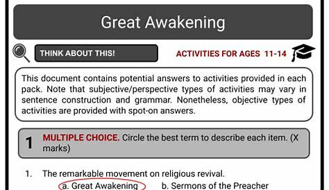 Great Awakening, Origin, Leaders, Effects, Facts & Worksheets