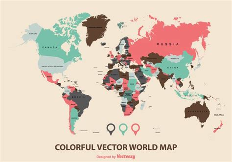 Colorful World Map Vector Welovesolo