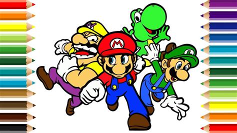 ― wario, mario and sonic at the olympic games wario (ワリオ wario?) is a character in the mario series. Mario Wario Luigi Yoshi drawing and coloring and Color ...