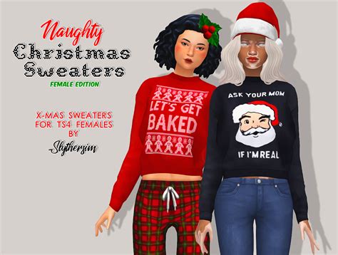 Naughty Xmas Sweaters Female Edition Sims 4 Updates ♦ Sims 4 Finds