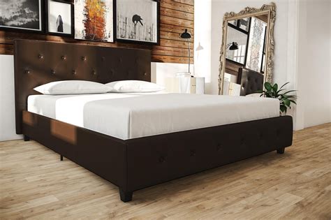 dhp dakota upholstered platform bed with storage drawers black faux leather queen dhp dakota
