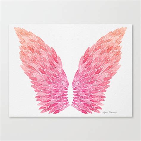 Pink Angel Wings Canvas Print By Marie Funseth Medium Angel Wings