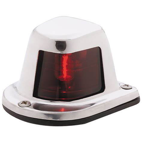 Attwood 1 Mile Deck Mount Red Sidelight 12v Stainless Steel