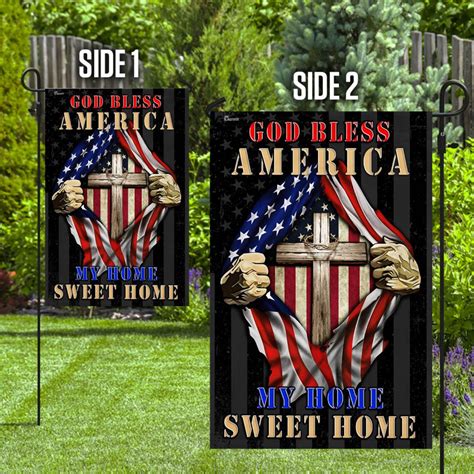 God Bless America My Home Sweet Home Flag Garden Flag Etsy
