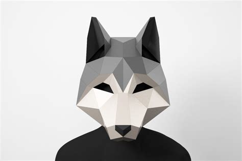 Wolf Low Poly Mask Diy Paper Craft Mask Wolf Plantilla Pdf Para